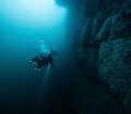 Ascent from a 65 meter (215 ft) dive on the Dufferin Wall in Tobermory, Canada