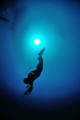 Mark dives without equipment  into the wreck of Jeddha
