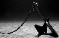A BRUCE ANCHOR ON SAND BOTTOM WITH CHAIN.
Nikon Coolpix 5000+ Sea&Sea Housing. Natural Light