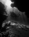 diver in cave