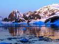 perpetual sunset on the Antarctic Cricle