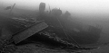 Panorama of the 216' Forest City sunk in 1904 at a depth of 150' near Tobermory, Canada. This photo is the result of stitching 7 wide angle shots together. The visibility this day was about 50'. By the way, the water temperature was 41 F.