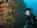 Christine alongside the Veronica L in Grenada.