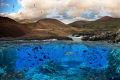 Ascension Island.  A composite image that remains true to what Ascension looks like, both above and below water.