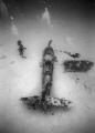WW II Corsair Wreck off Hawaii Kai, Oahu, Hawaii, 2013,
     107 feet at sand. Blue Water, Garden Eels, Frog Fish, and large Octopus. Humpback Whale slowly circled us and the airplane just as we started to ascend.
