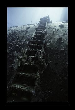 STAIRWAY TO HEAVEN. External stairs on the hull of the Gh... by Johannes Felten 