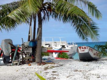 Taxi Boat , Rangiroa Tahiti , Sony T1 by Gar Macrae 