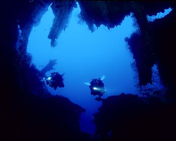 Truk Lagoon - Amagisan,  taken from inside  looking out, ... by Eric Bancroft 