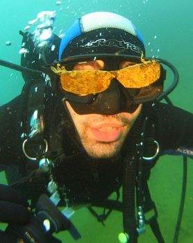 Always cool... My boyfriend in freshwater pond. Czech Rep... by Alena Vorackova 