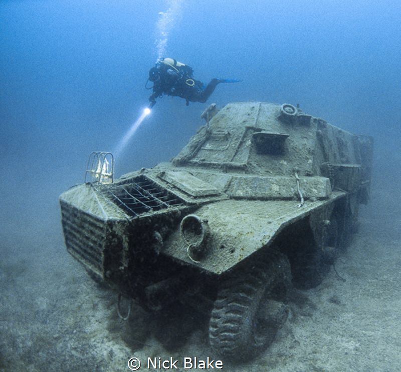 Alvis military vehicle and diver, National Dive Centre, C... by Nick Blake 