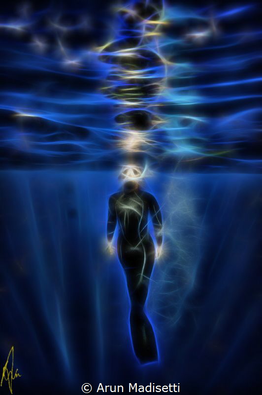 Sabrina Belloni coming up from the depths. by Arun Madisetti 