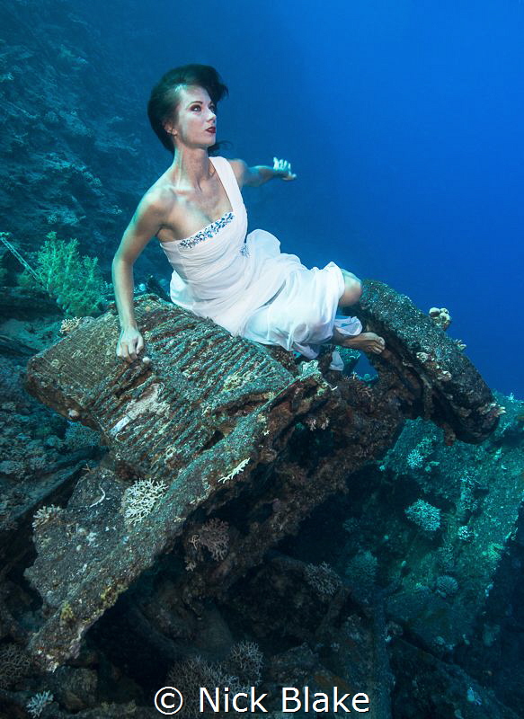 A ghostly figure amidst military remnants, Ras Katy - Red... by Nick Blake 