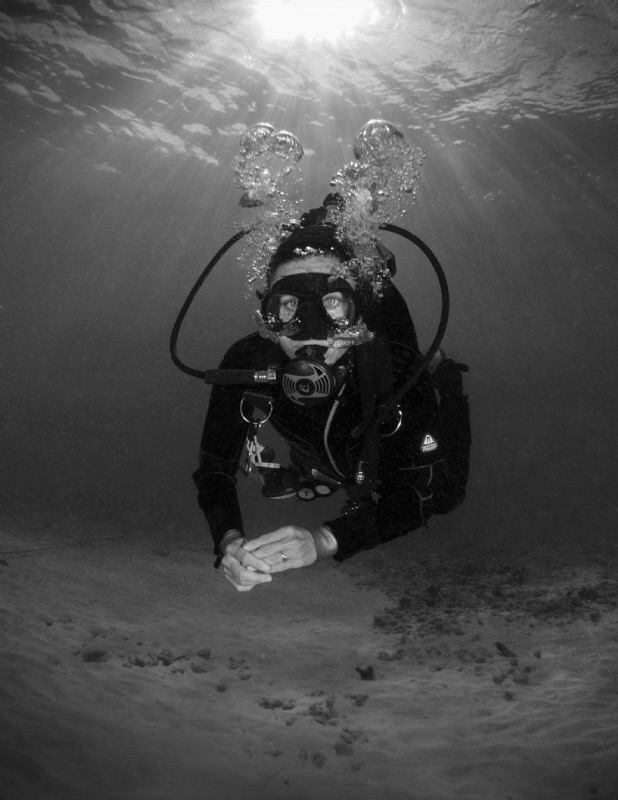 As we entered the water, Zsuzsuanna turned around and the... by Patricia Sinclair 