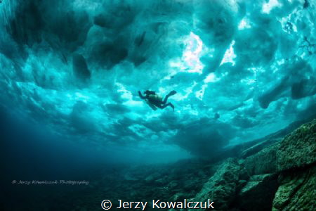 Frozen Surface - in Tobermory Ontario/Canada by Jerzy Kowalczuk 