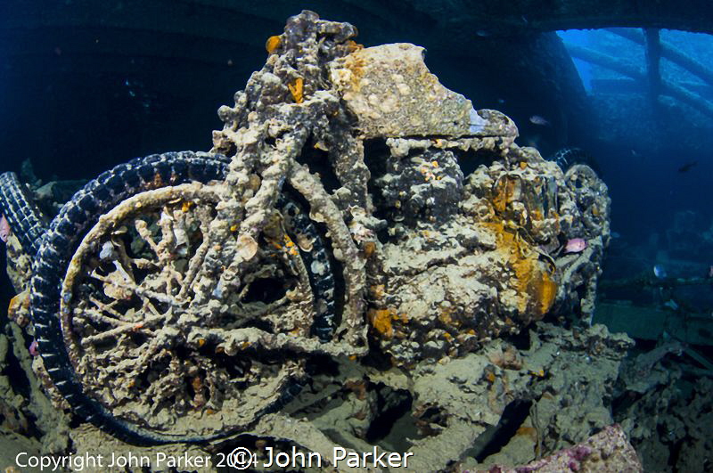 Motorbike On SS Thistlegorm Wreck Shaab Ali by John Parker 