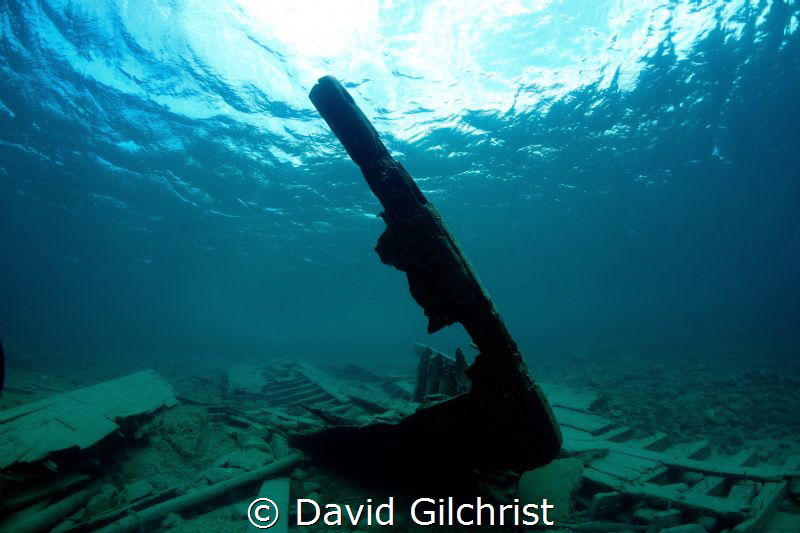 Remains of the bow of tug in Little Tub Harbour, Tobermor... by David Gilchrist 