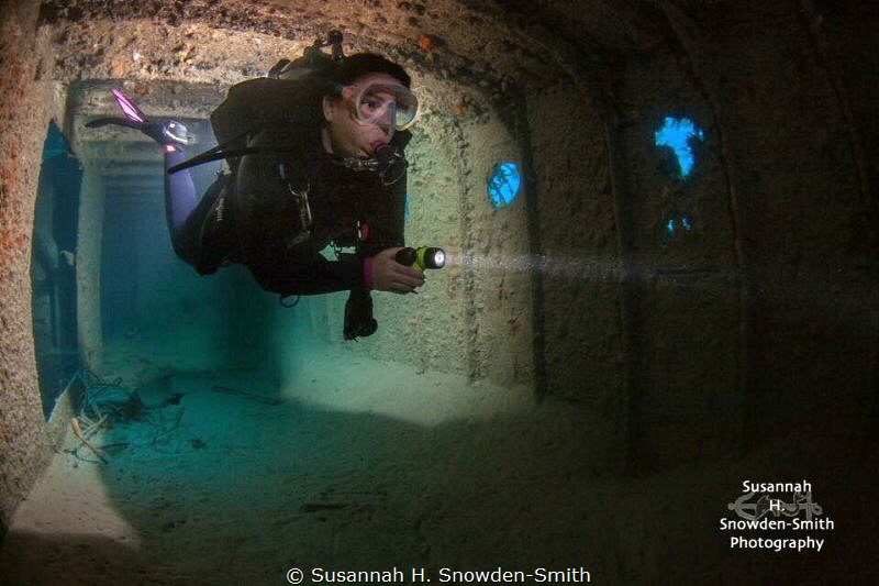 A diver models for me inside the Prince Albert shipwreck ... by Susannah H. Snowden-Smith 