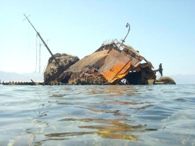 Wreck of the Maria Schroeder in Nabq Park, Sinai, taken w... by Nikki Van Veelen 