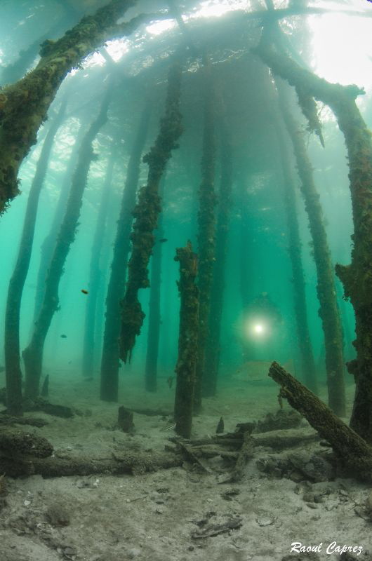 Below a fisherman's house by Raoul Caprez 