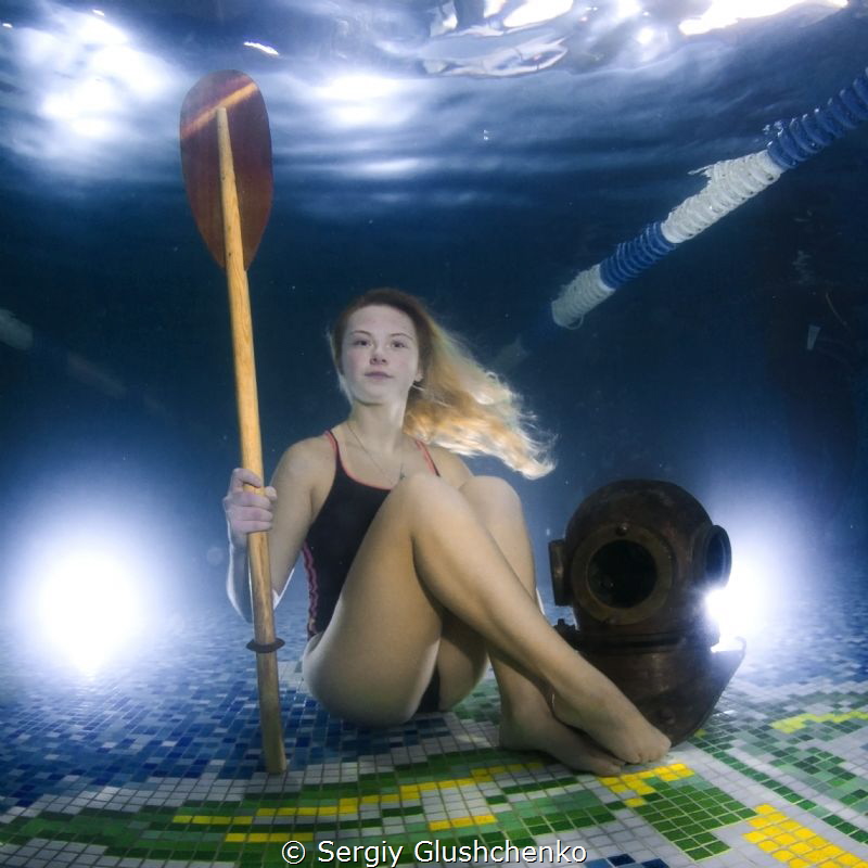 Girl with a paddle. by Sergiy Glushchenko 