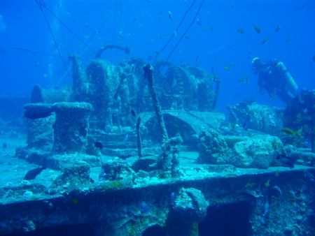 SS Thistlegorm, The winch on the Bow with mooring line ti... by Dino Imbimbo 