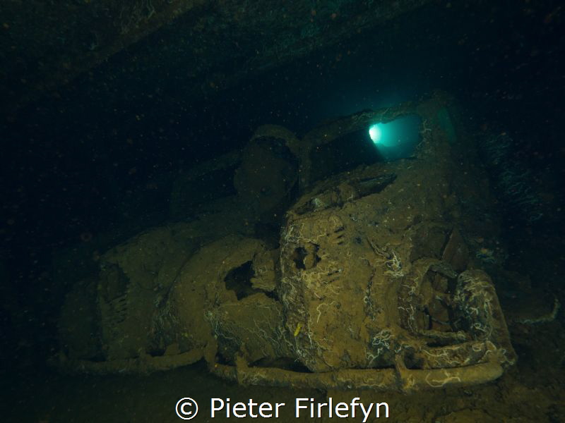 Umbria shipwreck, Military cars, Sudan by Pieter Firlefyn 