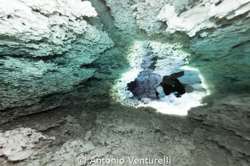 cave diving by Antonio Venturelli 