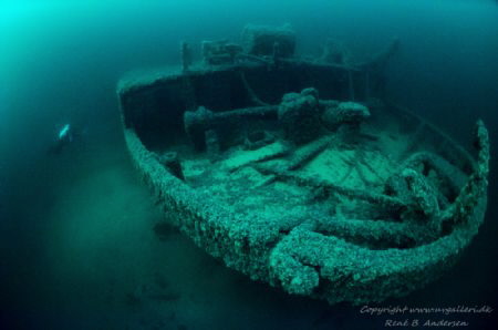 The wreck Bonita in the Baltic sea in 42m depht by Rene B. Andersen 