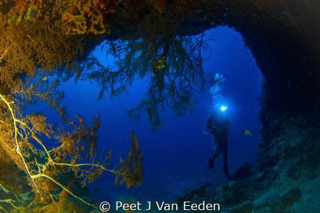 One of the many caves at Situ island Mozambique by Peet J Van Eeden 