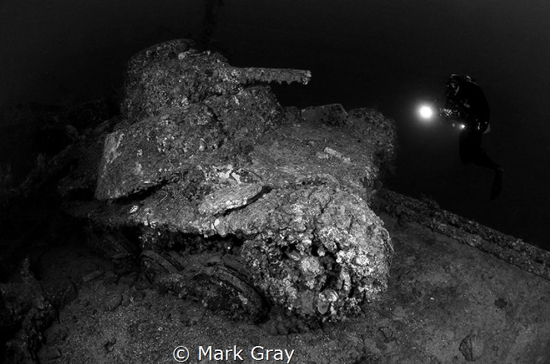 Japanese WW@ Tank with diver onboard the San Franciso Mar... by Mark Gray 