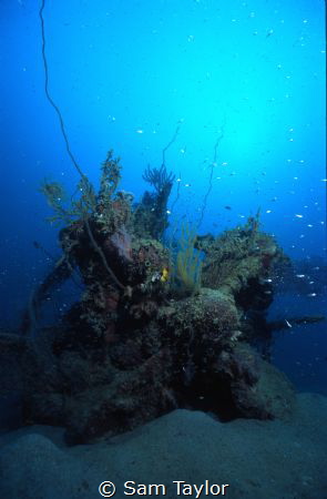 Japanese mini-sub lying parallel to the Taisho Maru Wreck... by Sam Taylor 