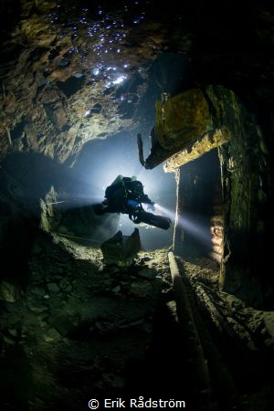 Tuna Hästberg abandoned mine.
At 90m underground you ent... by Erik Rådström 