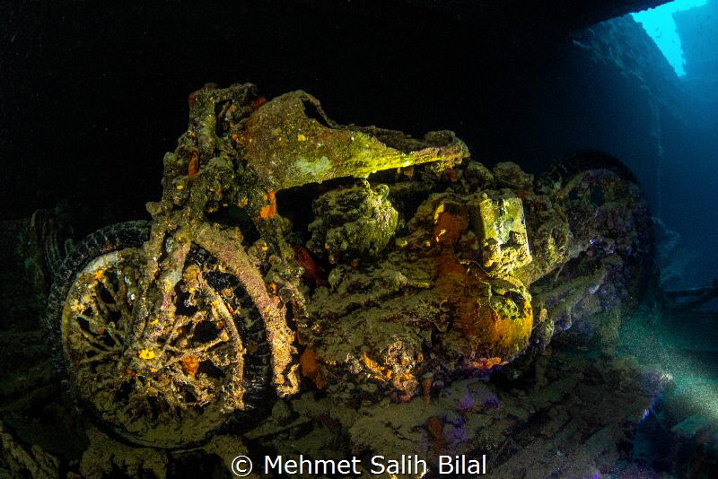 Famous motorbike in SS thistlegorm. by Mehmet Salih Bilal 