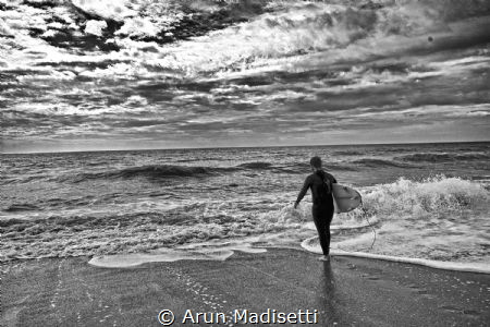 Surf's up at Myrtle Beach by Arun Madisetti 