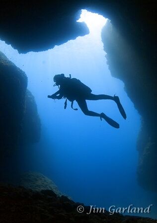 Cave Opening, Caught in a natural pose. EOS5D + 15mm Fish... by Jim Garland 