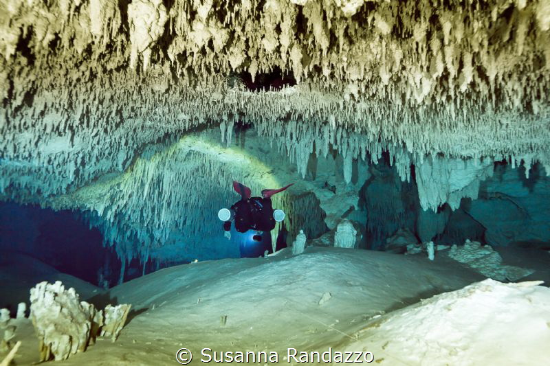 cave diving near Tulum 
Nohoch Nah Chich,March 2021
(Ca... by Susanna Randazzo 