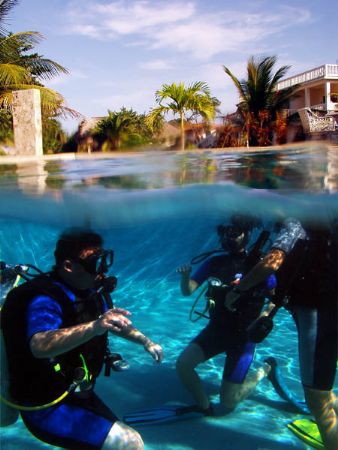 Their first breaths underwater. In the pool on Hopkins Be... by Martin Spragg 