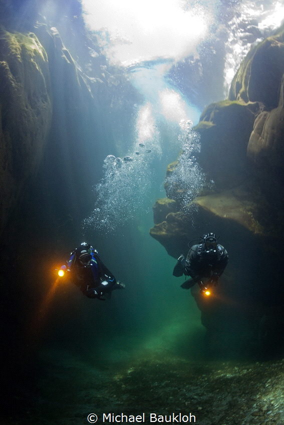 Diving in the River Maggia.
Ticino. Gola del Lupo. Valle... by Michael Baukloh 