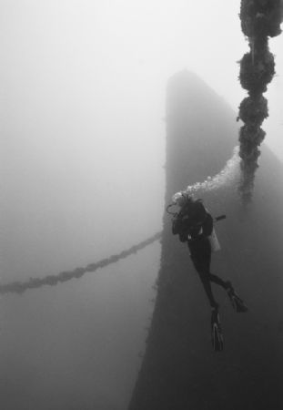 My Lovely Pam at 120' cruising around the Bow of the Spie... by Michael Sacito 
