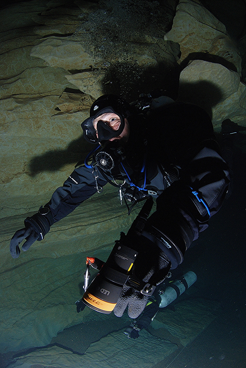 Cave Diver in France by Andy Kutsch 