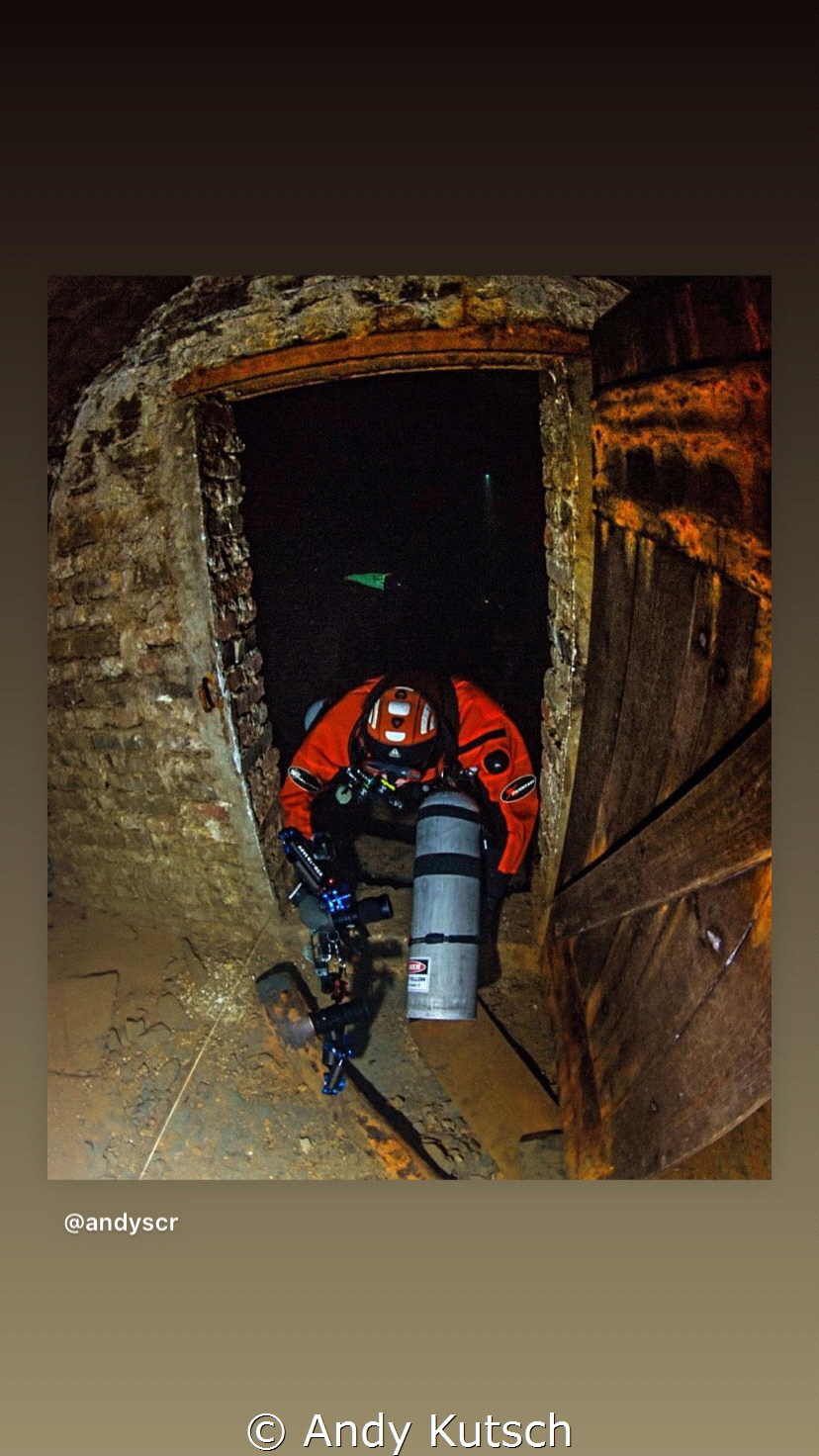 Diver in the Slate Mine Nuttlar in Gwrmany by Andy Kutsch 
