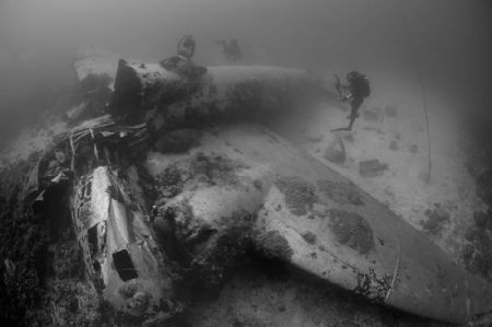 Japanese Betty Bamber in Truk Lagoon by Curt Bowen 