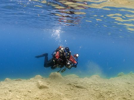 Mr Haslam in the shallows at Capernwray.
Sunny day, May ... by Mark Thomas 