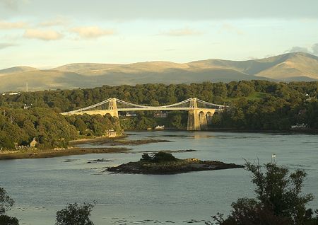 Menai Bridge at dusk - an hour before a night dive in the... by Mark Thomas 