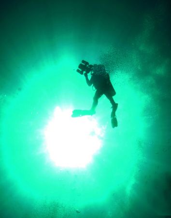 Diver Shilouette taken at St.Johns Egypt whilest dive saf... by Patrick Neumann 