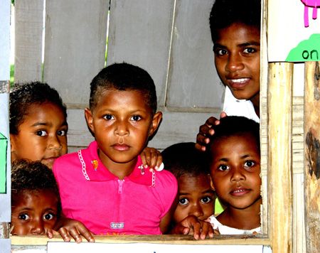 Island Class. These students, on the island of Gau, were ... by Allan Vandeford 