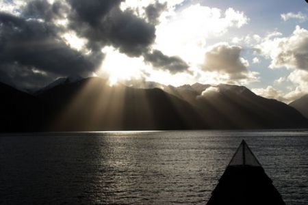 Sunshine after the rain. Patagonian fjord Chile by David Thompson 