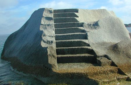 Garibaldi' s private port stairs in Caprera, Italy by Antonio Palumbo 