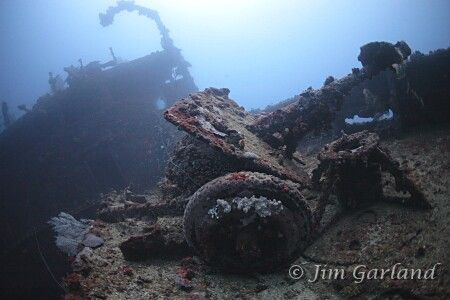 Anti-tank guns on the deck of the Nippo Maru. by Jim Garland 