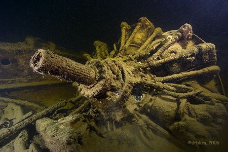 Radial aircraft for a Jake Seaplane in the hold of the He... by Dan Blum 